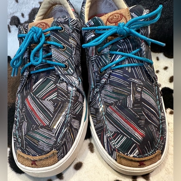 Twisted X Women's Hooey Looper Sneakers Size 9.5 - GREY/MULTI Canvas - Picture 4 of 8